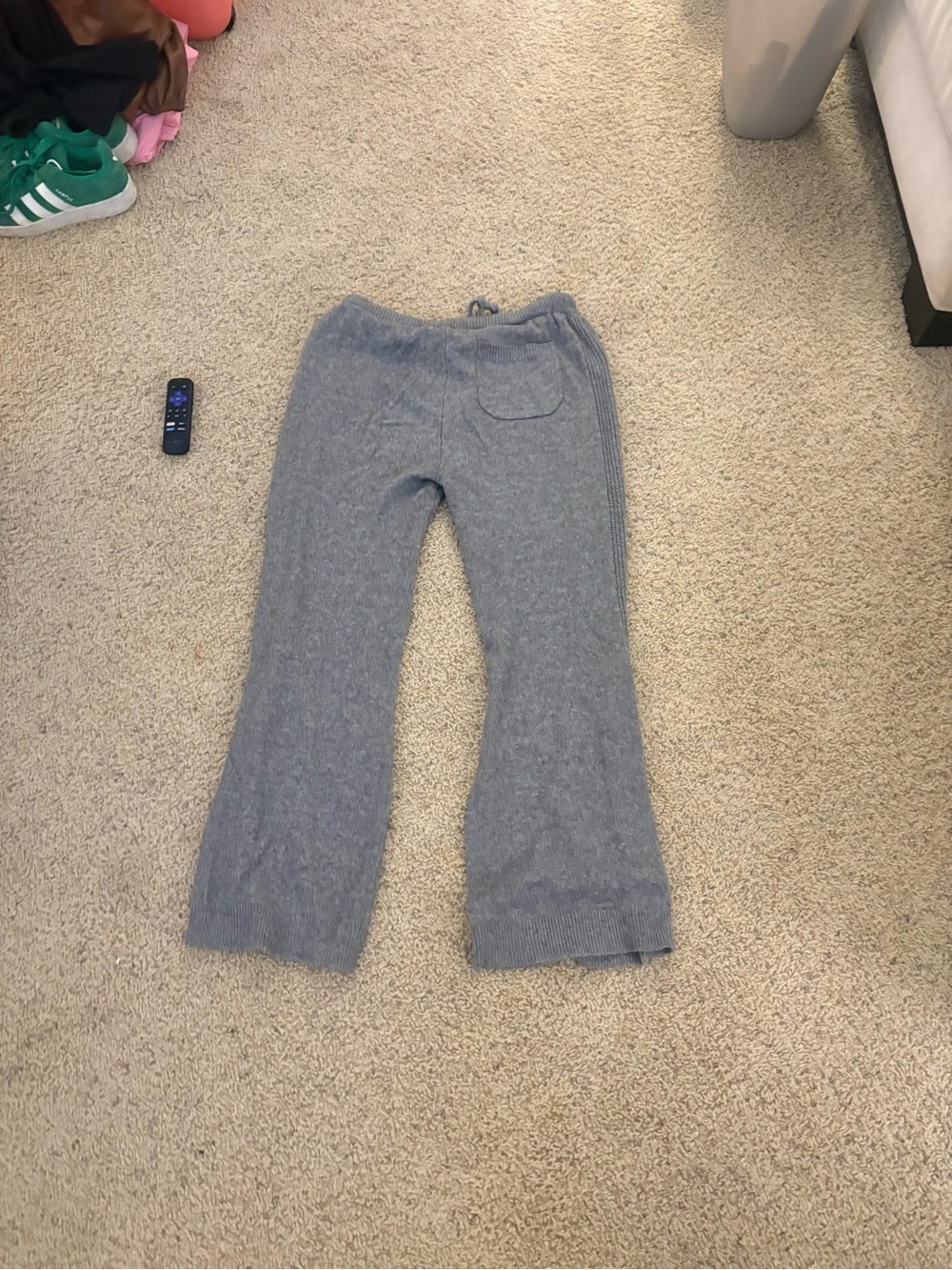 Gray Knit Drawstring Pants - Picture 2 of 2